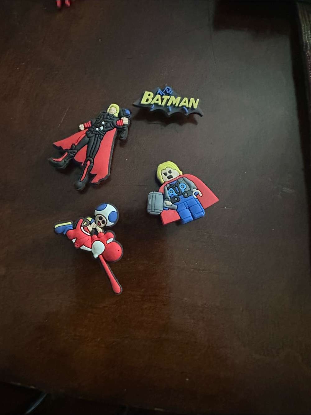 Batman Kids Costume Charms in Red, Blue, Yellow and Black